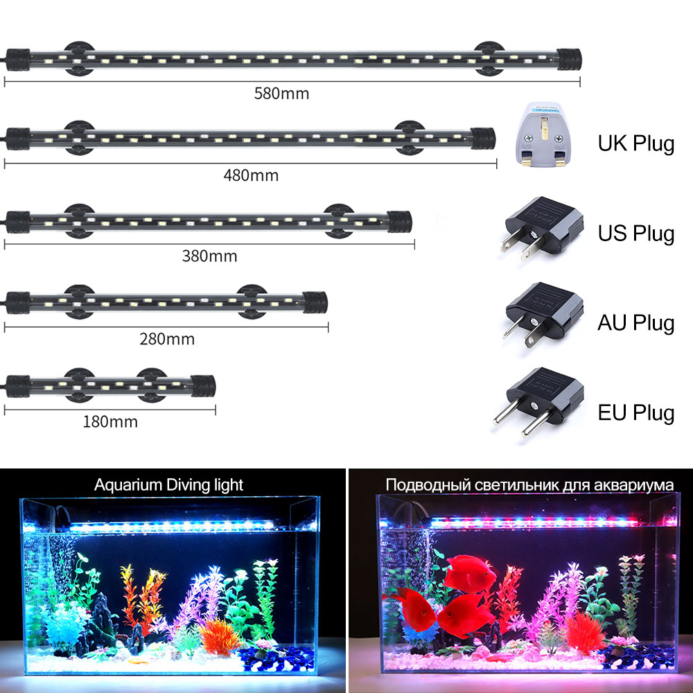 Aquarium Plant Substrate - 90-260V Aquarium LIGHT LED กันน้ําถังปลาคลิปใต้น้ําโคมไฟตกแต่ง Submersible