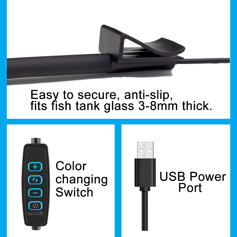 ไฟ LED สำหรับตู้ปลาแบบ USB ตกแ - Aquarium Plant Light บทวิจารณ์และราคา